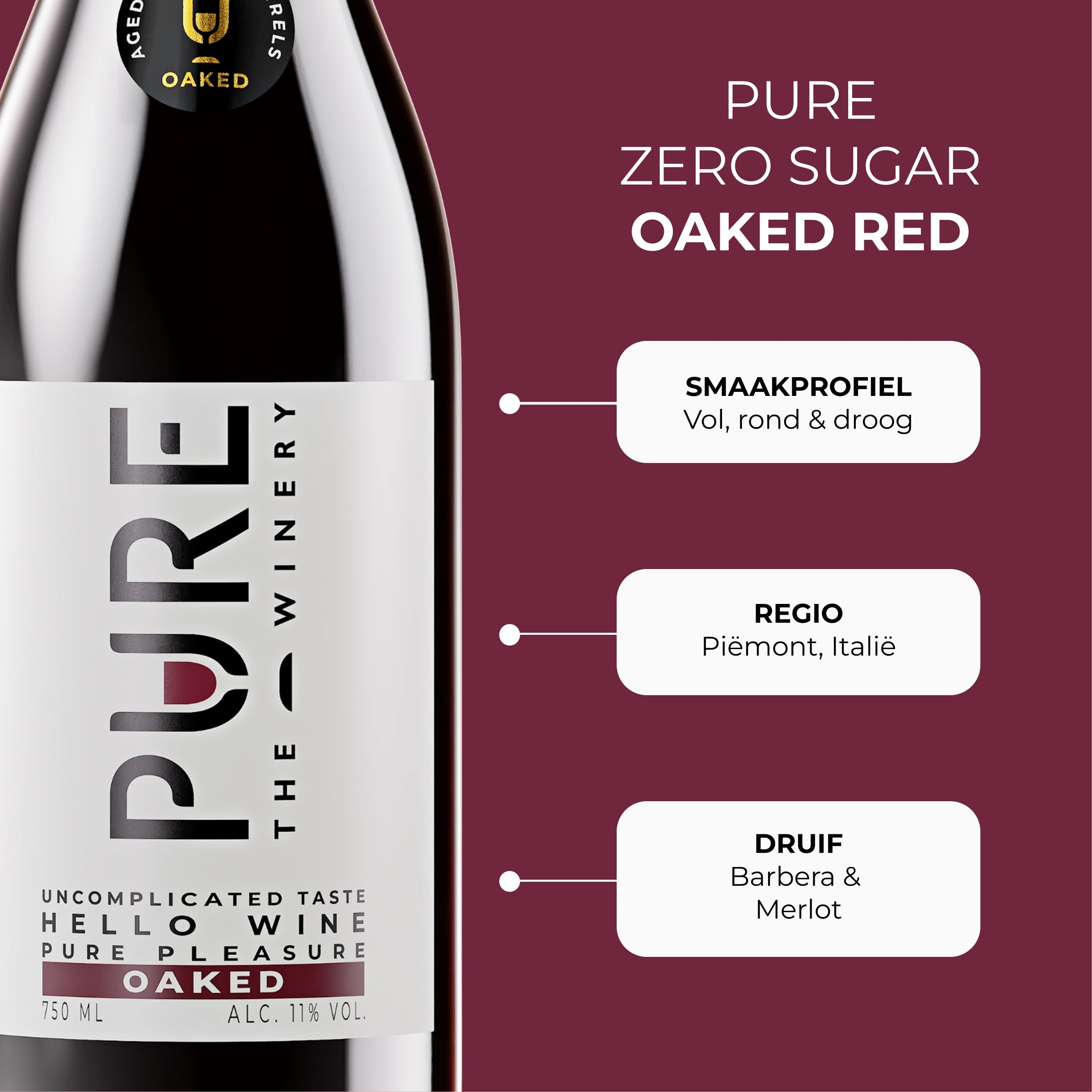 Zuckerfreier Oaked Rotwein