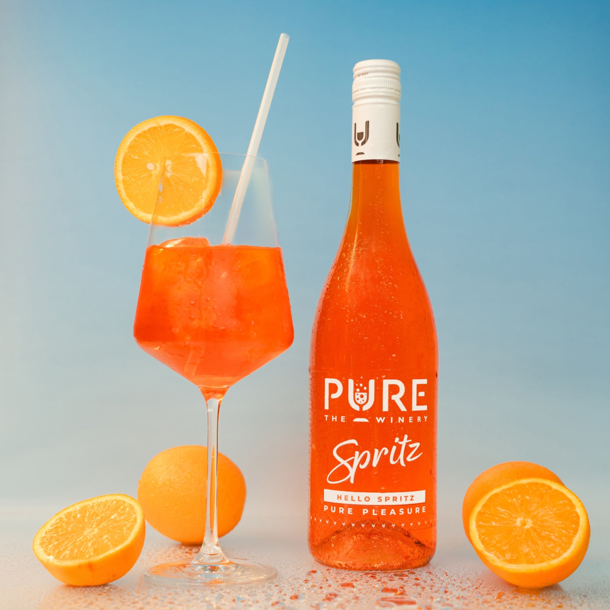Zuckerfreier Orange Spritz